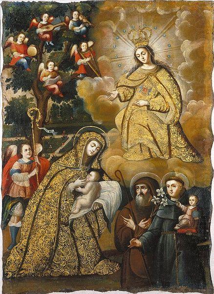 Virgin of Mercy with Three Saints, unknow artist